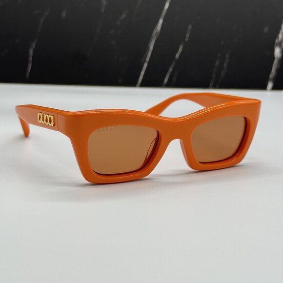 NEW GUCCI SUNGLASSES GG1773S 004 ORANGE WOMEN EYEWEAR - Picture 7 of 10